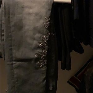 Gray jeans with sequence